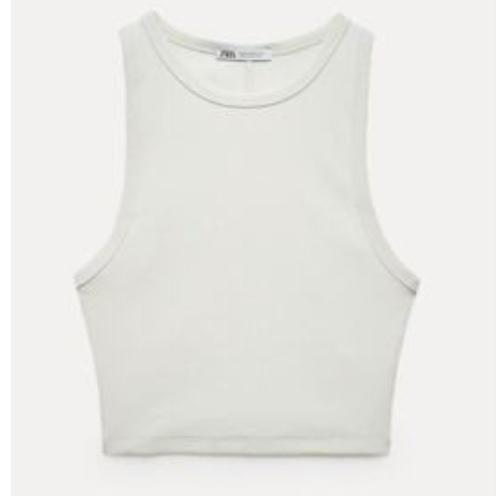 Zara ribbed halter crop top